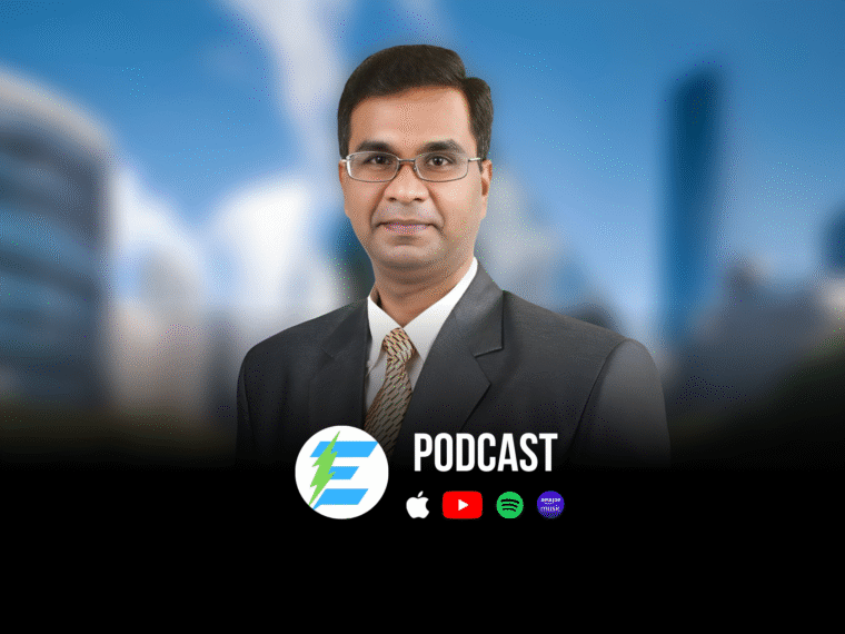 EEzyVolt founder Arvind Peehal with modular solid-cooled EV battery pack