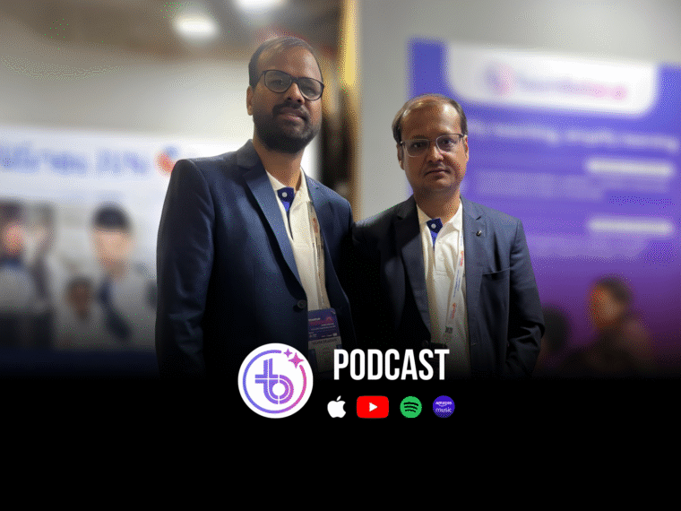 TeachBetter.ai founders Binit Agarwalla and Vipin Kumar presenting their AI education platform for students and teachers
